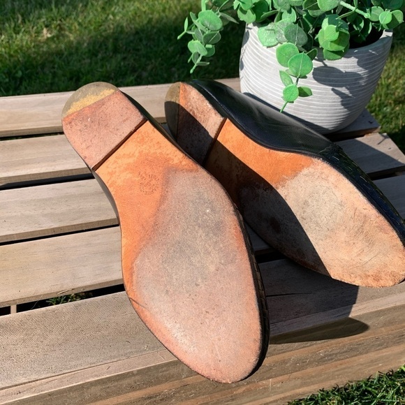 Stephane Kelian Paris Black Woven Leather Slip on Shoes Flats Size 7.5 - Picture 9 of 12